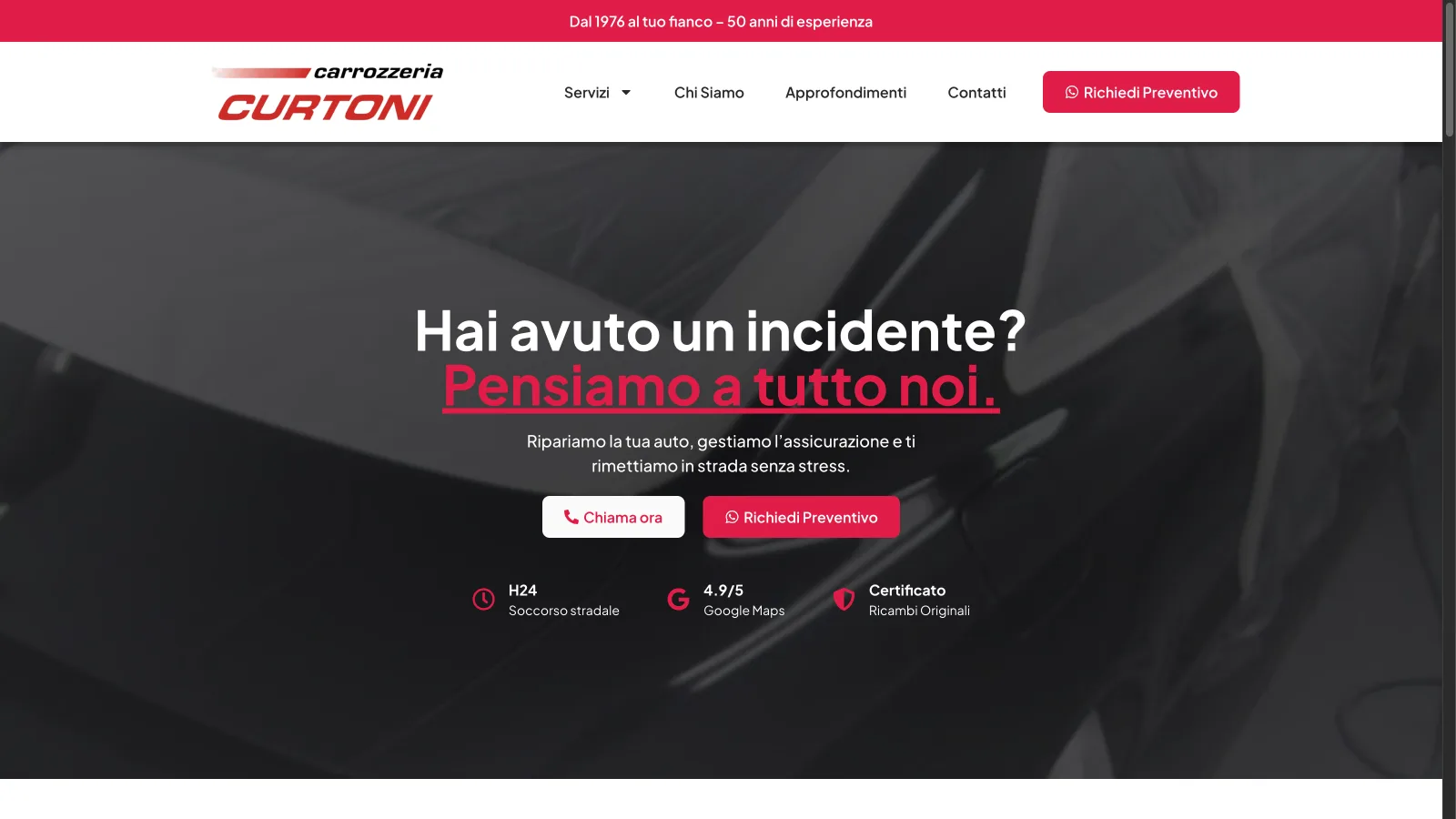 Sito web di Carrozzeria Curtoni, carrozzeria in Valtellina attiva dal 1976