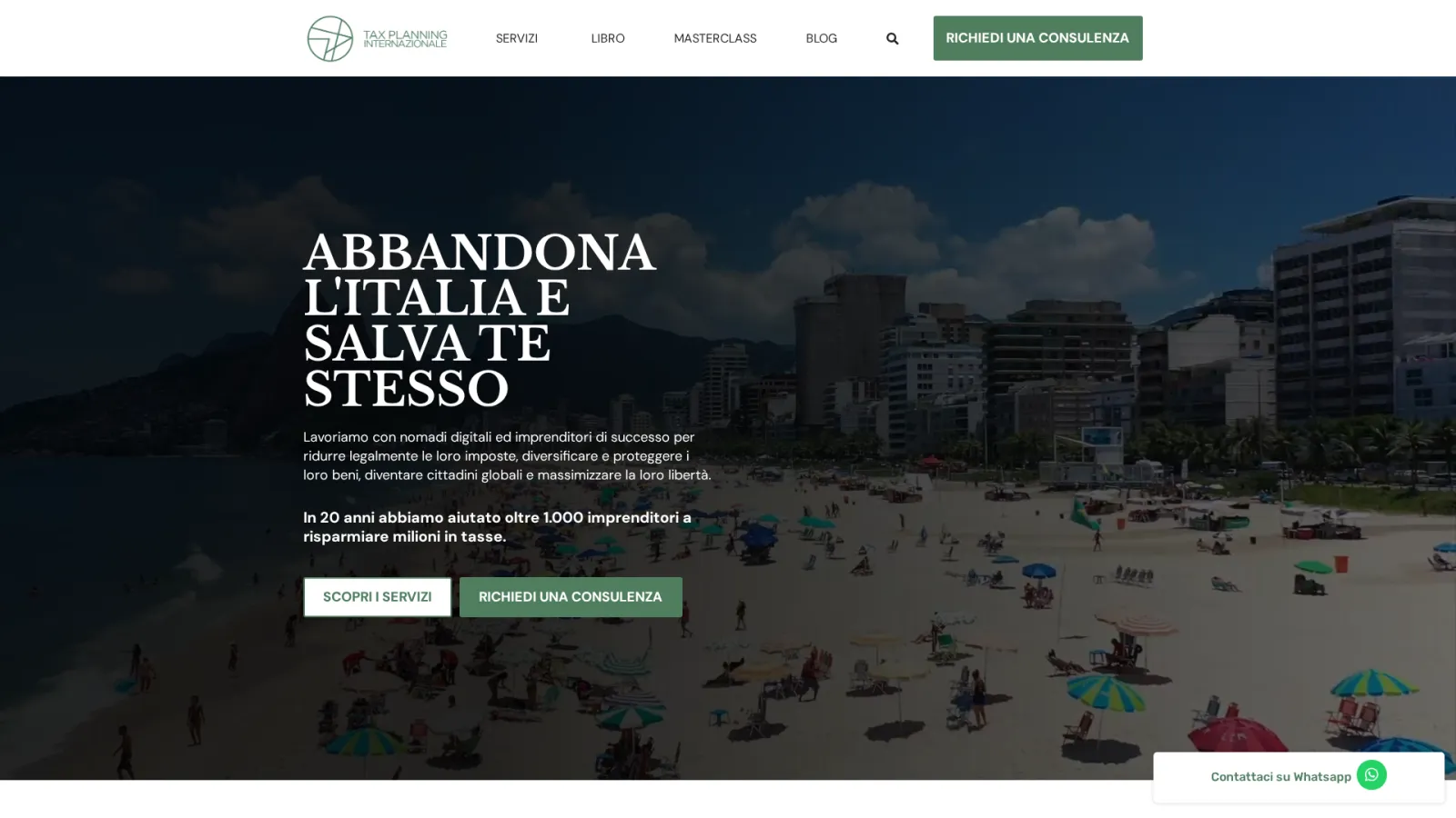 Sito vetrina di un consulente in fiscalità internazionale